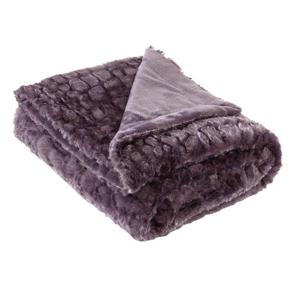 Modern Threads Luxury Faux Fur Throw Blanket - 50" x 60" Boysenberry